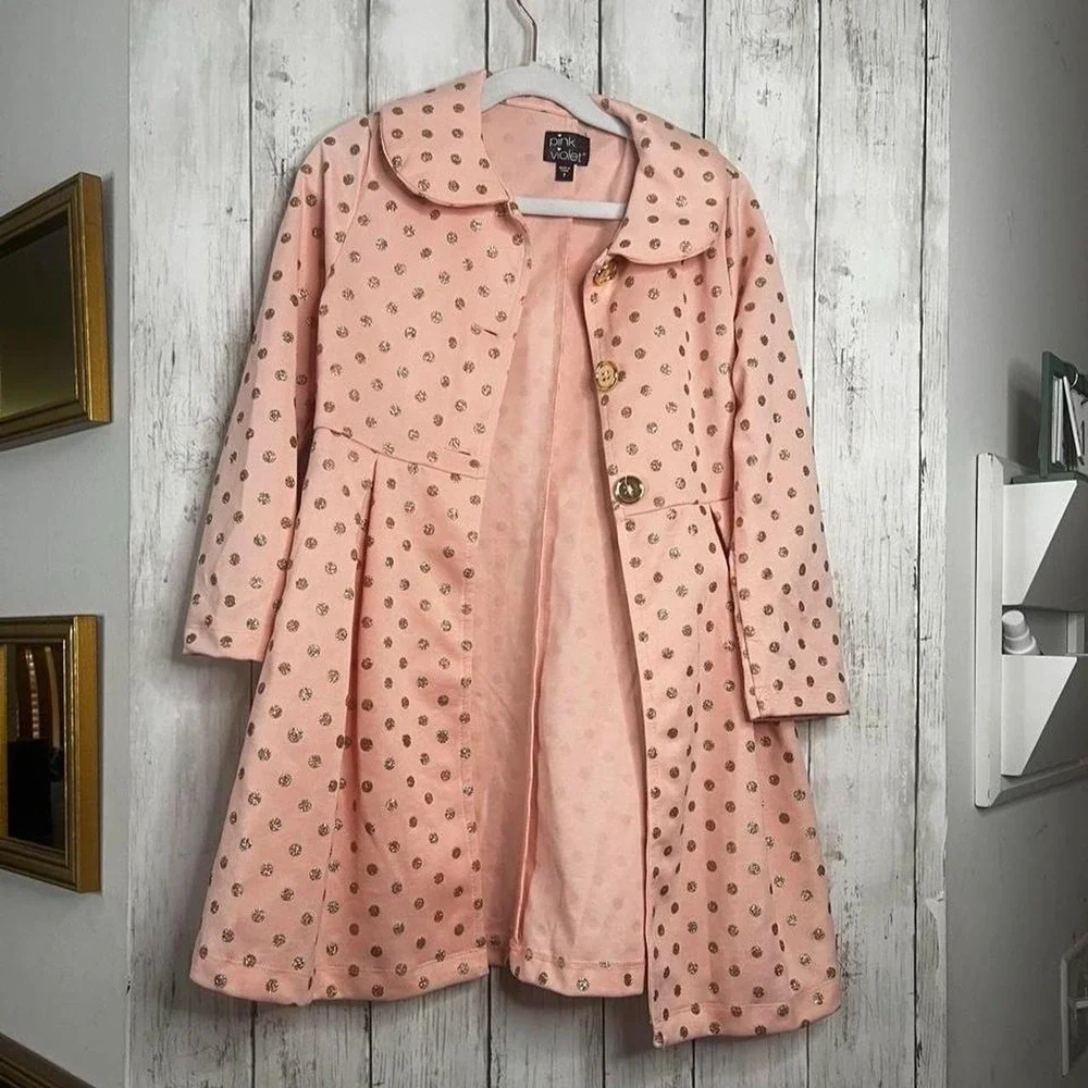 Pink Violet Pink and Gold Jacket For Girls